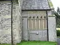 St Cedwyn, Llangedwyn. Romanesque Revival terracotta arcade.