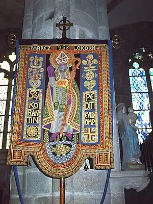 Labarum of St. Corentin of Quimper, in the parish church of Locronan, Brittany.