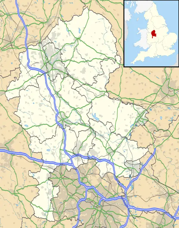 Oulton is located in Staffordshire