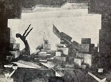 Ingenious games of light and darkness - Stage design for Meșterul Manole (The Master Builder Manole), by Victor Feodorov, 1927-1928, collection of the National Theatre, Bucharest