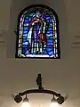 Stained-glass window depicting St David of Wales