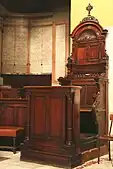 Choir stool inside the Église Saint-Joseph