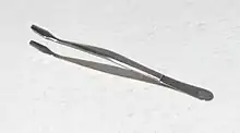 Stamp tongs with rounded tips help to prevent damage to stamps from skin oils and rough handling.