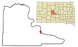 Location in Stanley County and the state of South Dakota