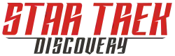 The words "Star Trek" are written in red with the word "Discovery" written in black underneath.