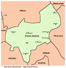 Map of Stara Pazova municipality
