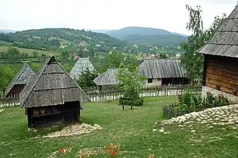 View of a small part of the village of Sirogojno