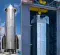 Grid fins deployed Super Heavy Booster Section of the SpaceX Starship