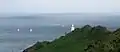 The lighthouse seen from the inland end of the peninsula
