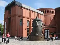 Stary Browar, Kufel by Wojciech Kujawski (Guinness ratified largest beer mug in the world), and Art Stations Foundation gallery in the background