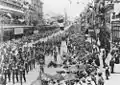 Coldstream Guards marching in Brisbane, Australia, 1901