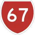 State Highway 67 marker