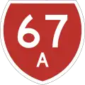 State Highway 67A marker