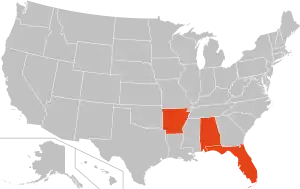 Map of states that impose mandatory driver's license suspensions for drug offenses