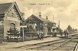 Old photo of station in Vrijhoeve-Capelle