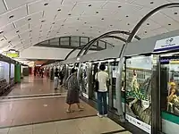 Plants in the interchange at Madeleine near to Line 14 platforms