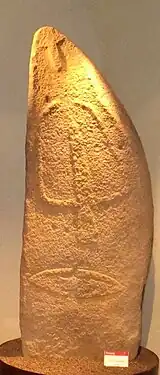 A neolithic Sardinian menhir (c. 2500 BC) recovered at Laconi and assigned to the Abealzu-Filigosa culture
