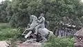 Statue of horse rider at the west south corner of Tundikhel.