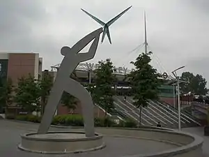 The Man Catching Star statue, designed by Danny Lane