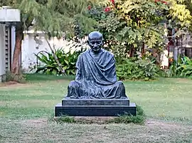 Statue of Mahatma Gandhi at the ashram