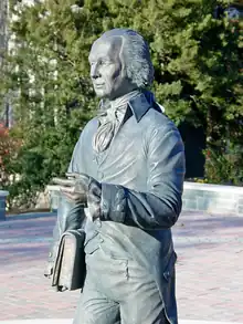 Life sized James Madison statue in Bluestone area