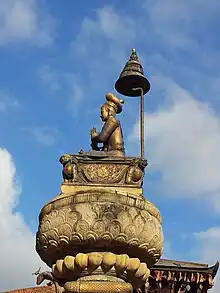 Statue of King Bhupatindra Malla at Bhaktapur Durbar Square