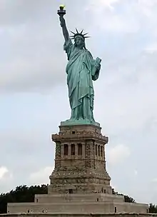 Statue of Liberty, with verdigris patina