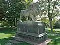 Lion Statue in Lincoln Arboretum