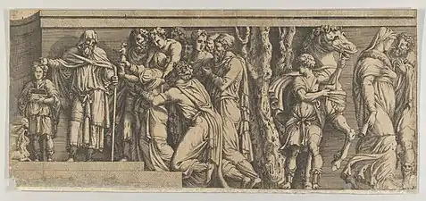 Statue of Niobe and her Worshippers, with Apollo and Diana and other Figures, MET