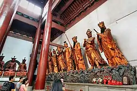 Statues of the Twenty-Four Devas (二十四諸天 Èrshísì Zhūtiān) on the right side of the Mahavira Hall