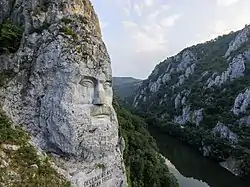 Rock sculpture of Decebalus