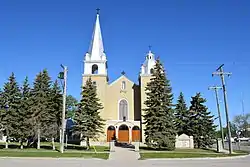 Ste. Agathe Roman Catholic Church located along the Red River in Ste. Agathe, Manitoba.
