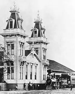 Los Angeles and Independence Railroad Depot, 5th & San Pedro streets, c.1875