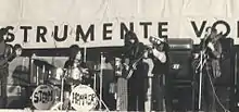 Steamhammer in concert, Hamburg, Germany, Easter 1970. Mick Bradley is on the centre left.