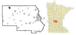 Location of Sauk Centrewithin Stearns County, Minnesota