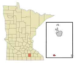 Location of Ellendalewithin Steele County, Minnesota