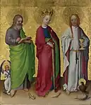Three Saints (Matthew, Catherine of Alexandria and John the Evangelist), c. 1450. National Gallery, London