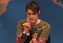 The character Stefon pointing at the audience