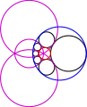 The circles passing through the mutual tangent points of the Steiner-chain circles are orthogonal to the two given circles and intersect one another at multiples of the angle 2θ.