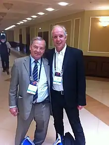 Stephan Ulamec with Klim Churyumov, during COSPAR, in 2014.