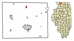 Location of Orangeville in Stephenson County, Illinois.