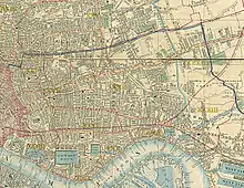 An extract from Cross's New Plan Of London, showing Stepney and surrounding areas. Published 1853 by J. Cross of London.