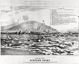 Lithograph of proposed capstans on Stepper Point