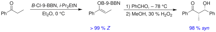 Syn-aldol formation through Z-enolate
