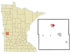 Location of Donnelly, Minnesota