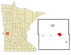 Location of Morriswithin Stevens County and state of Minnesota