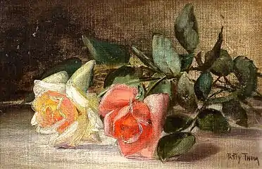 Still Life with Two Roses by Patty Prather Thum, 1870