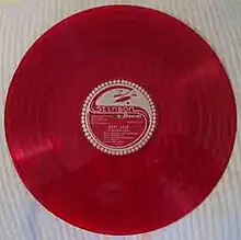 A clear red vinyl record