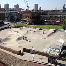 Stockwell Skatepark in the borough of Lambeth in South London