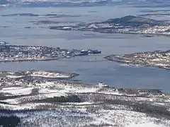 Aerial view of the town